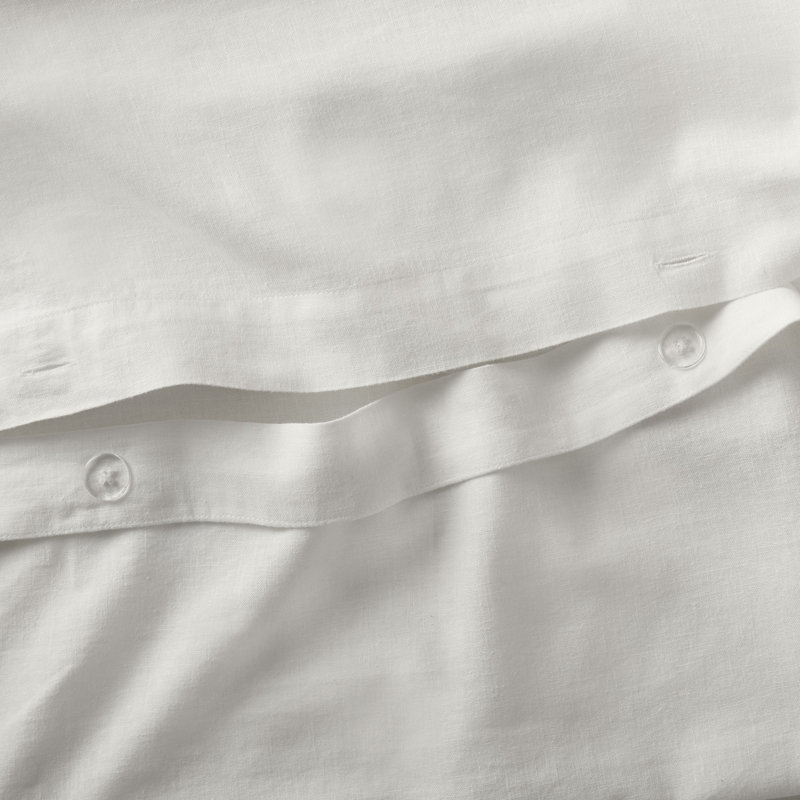 Jeffen Linen Blend Duvet Set, Full/Queen Duvet Cover + 2 Standard Shams, White