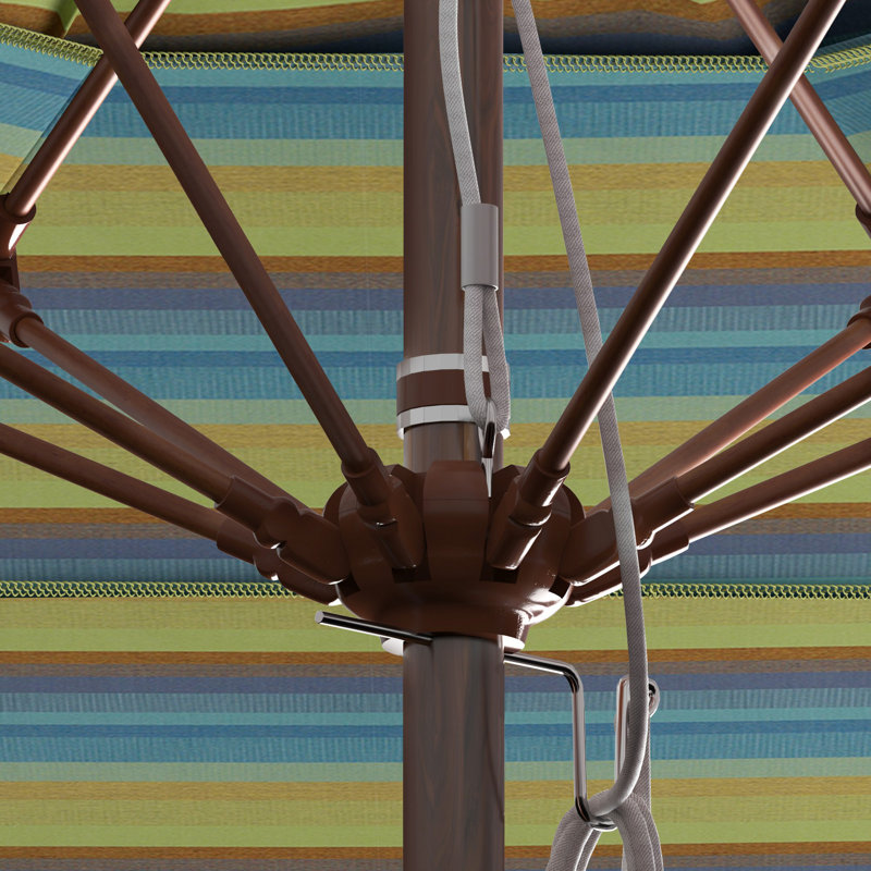 11 pi. Parasol en fibre de verre commercial Sunbrella, Sunbrella® lagon Astoria
