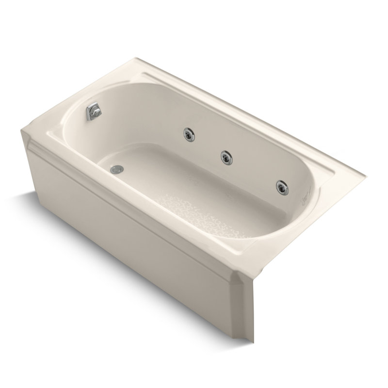 Memoirs Alcove 60" x 33.75" Whirpool Bathtub, Innocent Blush