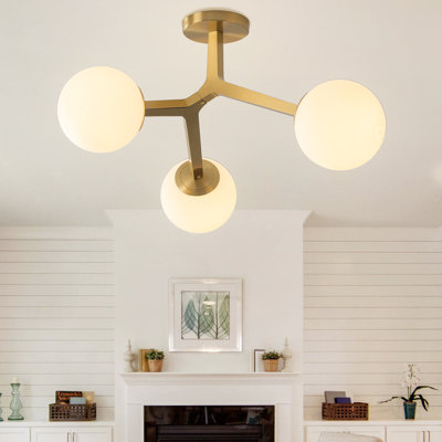  Janto 3-Light Glass Semi Flush Mount