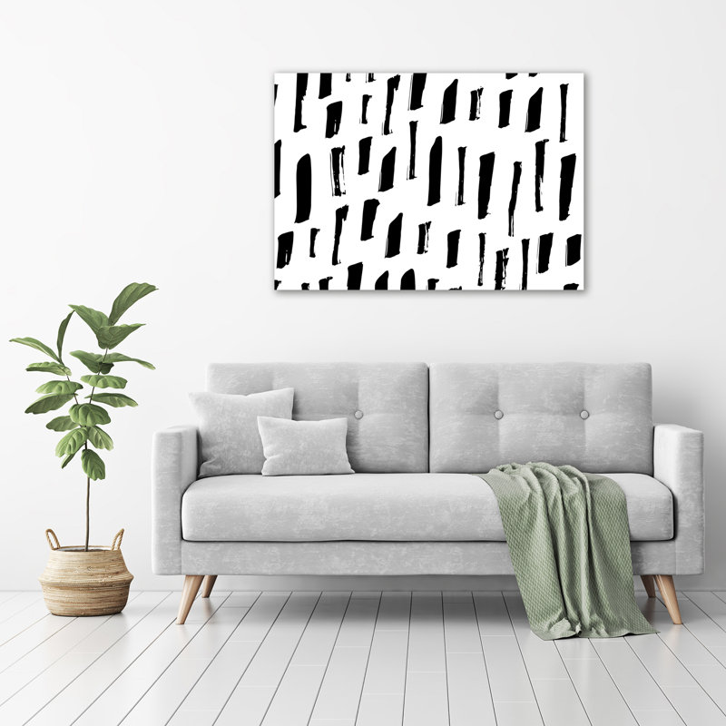 Black And White Spots - Wrapped Canvas Print