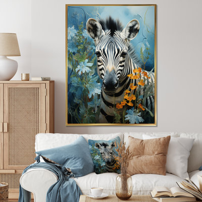 Zèbre, reproduction d'art sur toile, Portrait animal zèbre