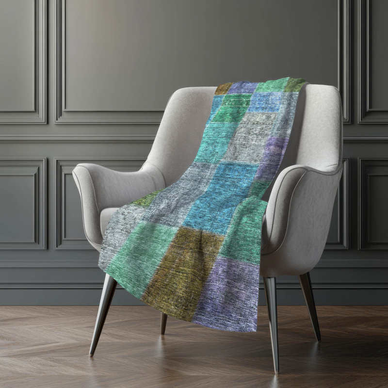 Jeté patchwork Addison Sherpa ASB663, Vert
