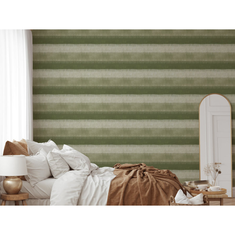 Cabana Stripe - Olives Wallpaper