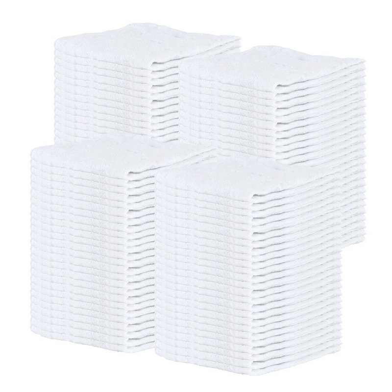 Serviettes de nettoyage en désordre, chiffons de nettoyage, Blanc, 100