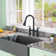 CASAINC Bridge Pull Down Kitchen Faucet with 2 Handles