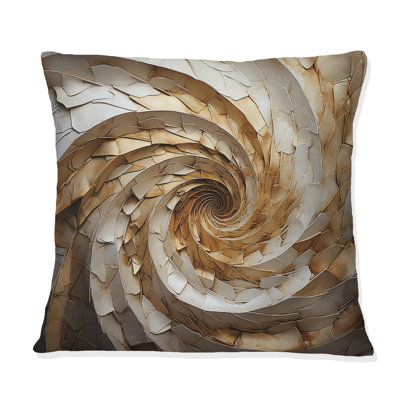 Coussin Beige Minimalisme Spiral Potteries I - Abstract Spirals