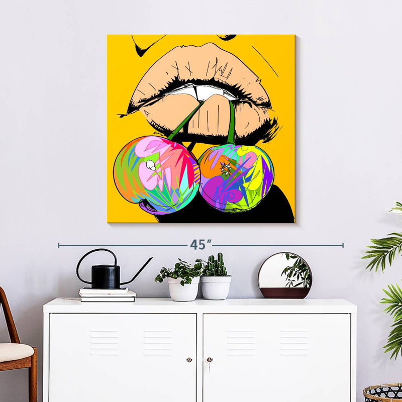 Yarlin Biting Cherries, 30" H x 30" W
