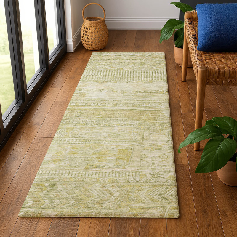 Premium Machine Washable Ashington AMF1835 Stripes Rug, Runner 2'3" x 7'6"