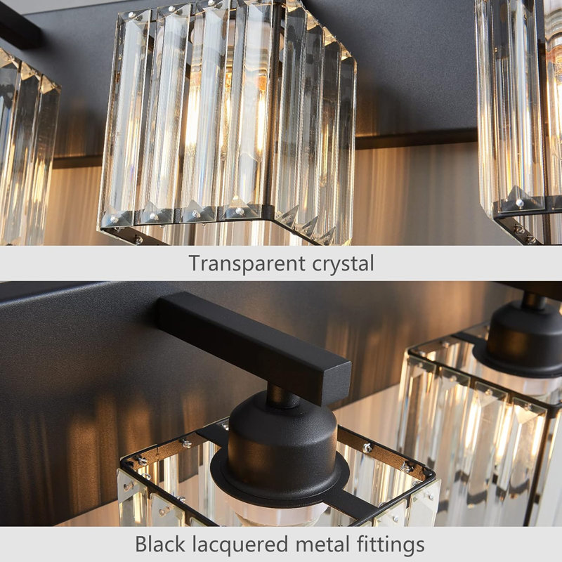 Modern Crystal Bathroom Vanity Light Fixture With 6 Lights, Durable Metal Construction, E26 Socket Compatibility, Easy Installation, Elegant Design