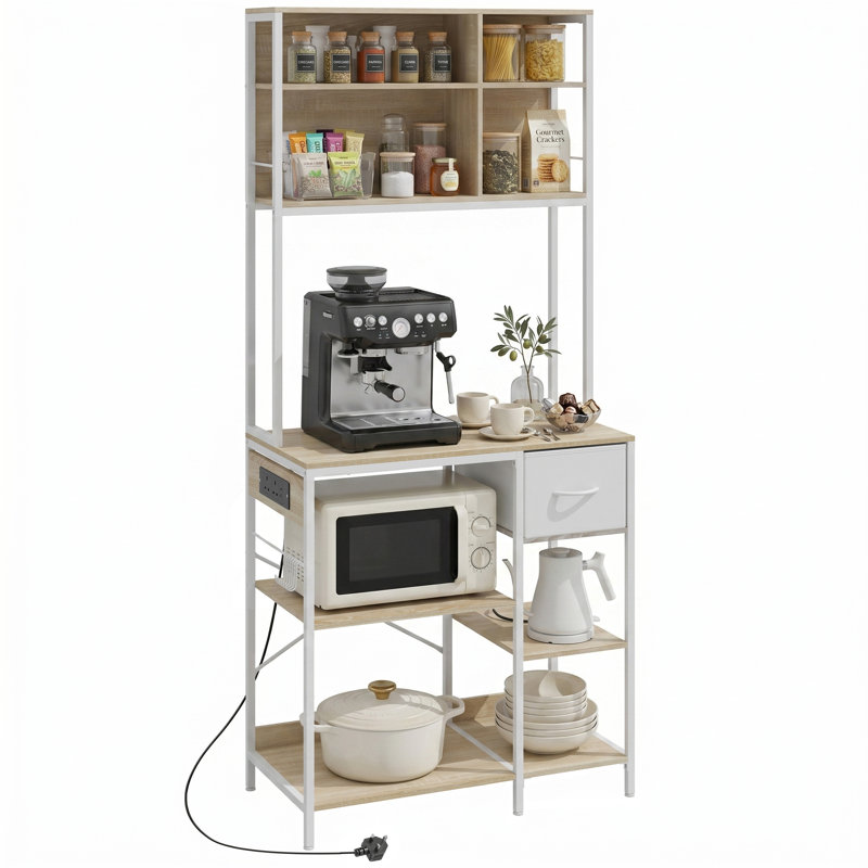5-Tier Steel Shelving Unit, Standard Baker's Rack with Microwave Compatibility