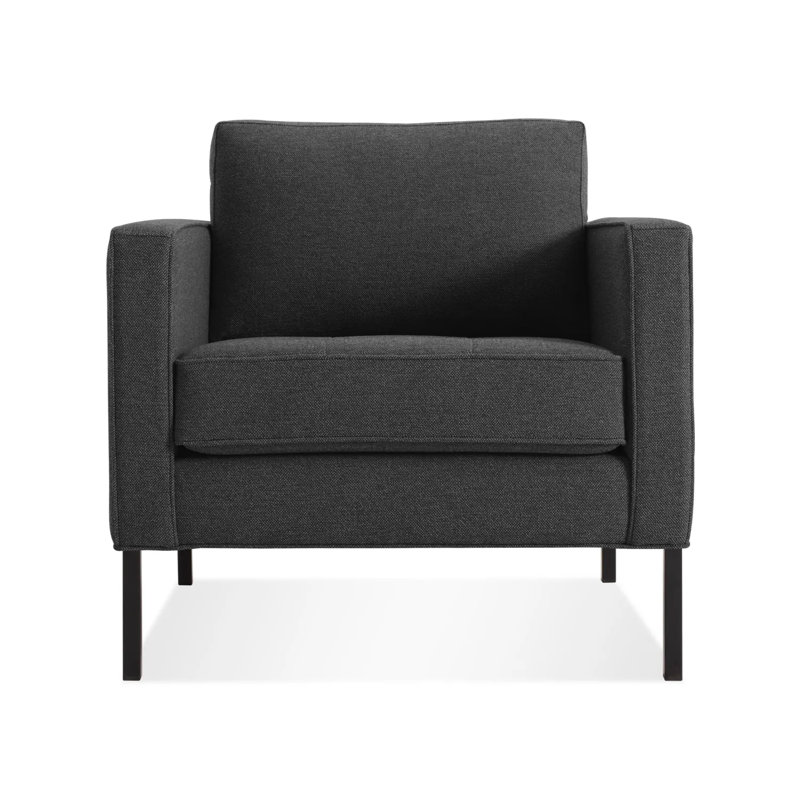 Paramount Tufted Armchair, Black, Otter Velvet Polyester Blend