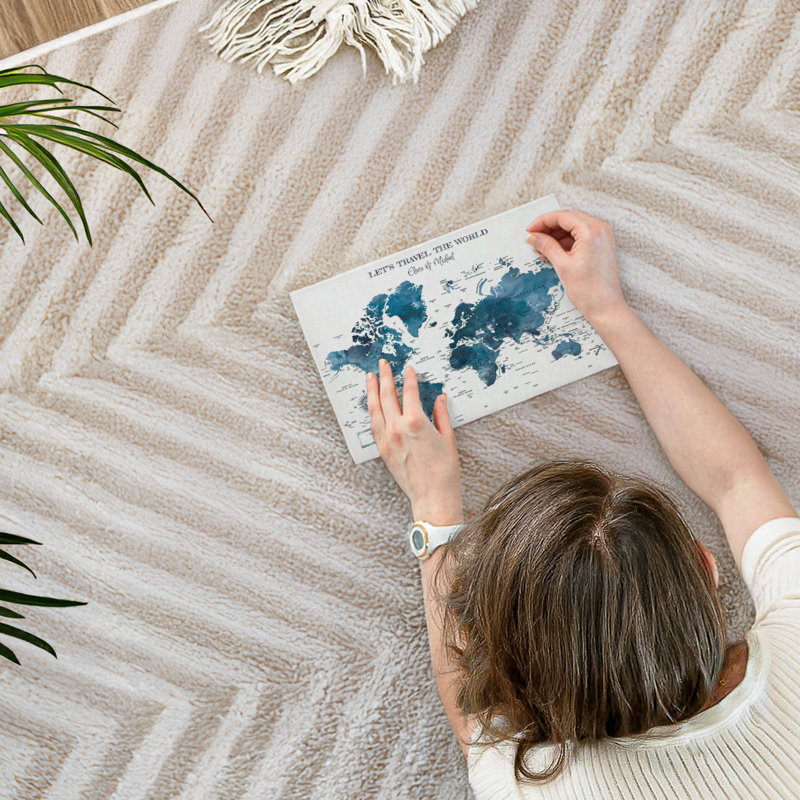 Carte du monde personnalisée «Nous voyageons», Oui, H 8 po x l 12 po