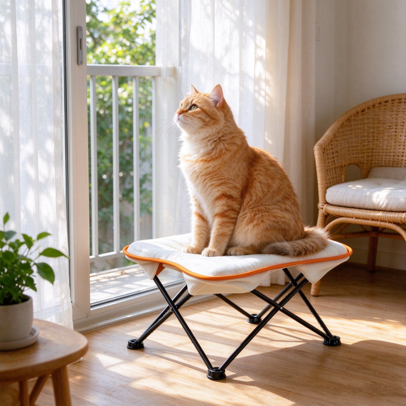 Lit pliant pour chat surélevé de 51 cm (20,08 po), avec coussin lavable, hamac respirant hors sol pour animaux de compagnie, structure en fer robuste et portable, idéal pour les chats d'intérieur.