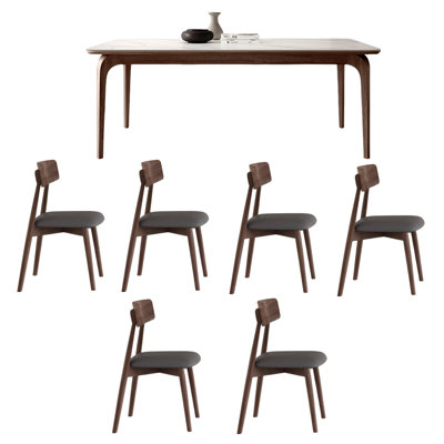 Simple rock plate dining table sets