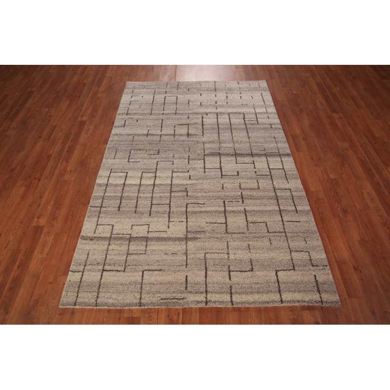 All-Over Moroccan Abstract Oriental Rug 5x7
