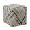 Edith Hide Upholstered Pouf, Grey