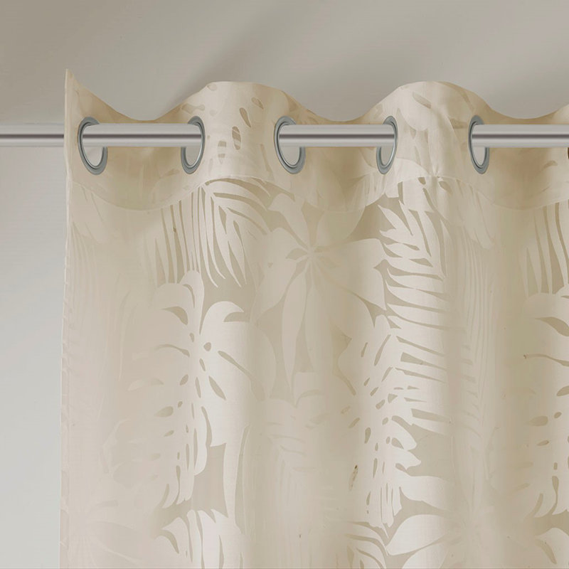 Voilage de fenêtre Palmier, Naturel, L 50 po x L 95 po