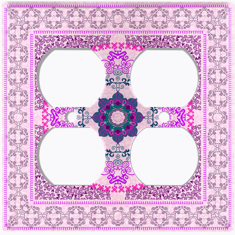 Patterned 2 - Gang Toggle Light Switch Standard Wall Plate, Pink