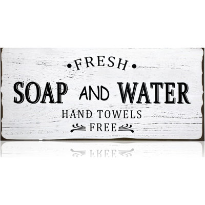 Rustic Bathroom Wall Decor Plaque – Farmhouse Style