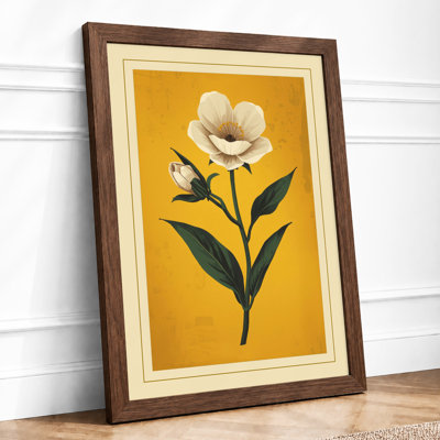 White Bloom Study Botanical - Framed Print