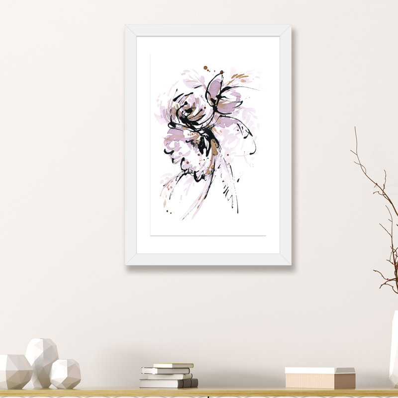 « windy day » par lesia binkin, reproduction d’art, H 24 po x l 16 po x P 1 po, Papier avec cadre blanc