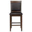 Chaise de comptoir rembourrée Dewey Noyer (ensemble de 2)