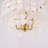 3-lights Shell Ceiling Light Fixtures Modern Brass Gold Semi Flush Mount Ceiling Light