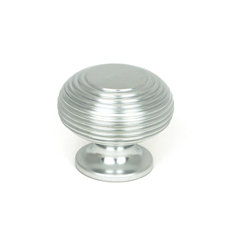 Round Knob, Satin Chrome, 4 cm
