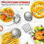 Ensemble d'ustensiles de cuisine, ensemble d'ustensiles de cuisine en acier inoxydable (argent)