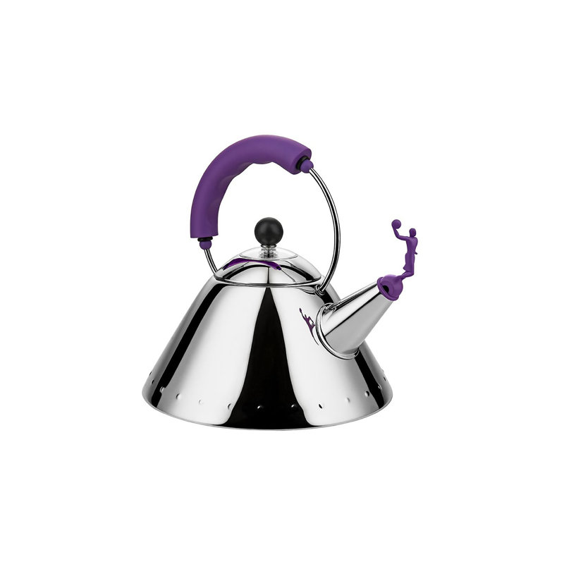 Alessi 68 Quarts Stainless Steel (18/10) Whistling Stovetop Tea Kettle