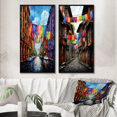 Ensemble de 2 pièces colorées pour la lessive - City Laundry Art