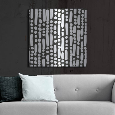  'Cross Current Square Up 1 Bw' by Cheryl Warrick Metal Wall Art, 36" x 36"