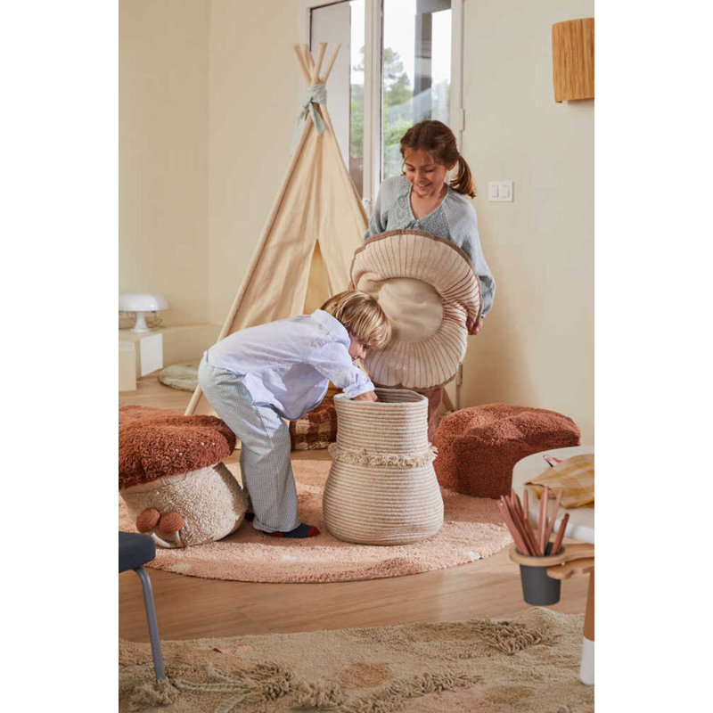 Mushroom Hunt Cotton Blend Decorative Basket