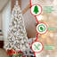 Arbre de Noël artificiel enneigé 8 pi, 600 lumières à DEL blanc chaud, 1445 branches en PVC et aiguilles rigides, conception à charnières pour une installation facile, support en métal robuste-288917400-288917404