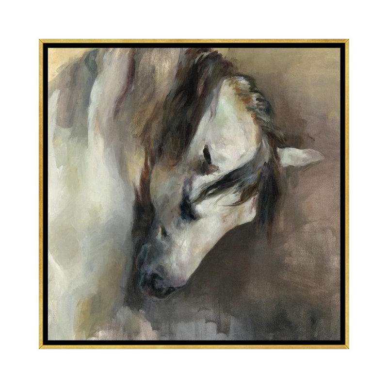 Classical Horse, Gold Floater Frame Canvas, 18" H x 18" W x 1.5" D
