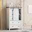 Commode de ferme à 5 tiroirs avec porte de grange coulissante, grande commode avec tablettes réglables-458988343