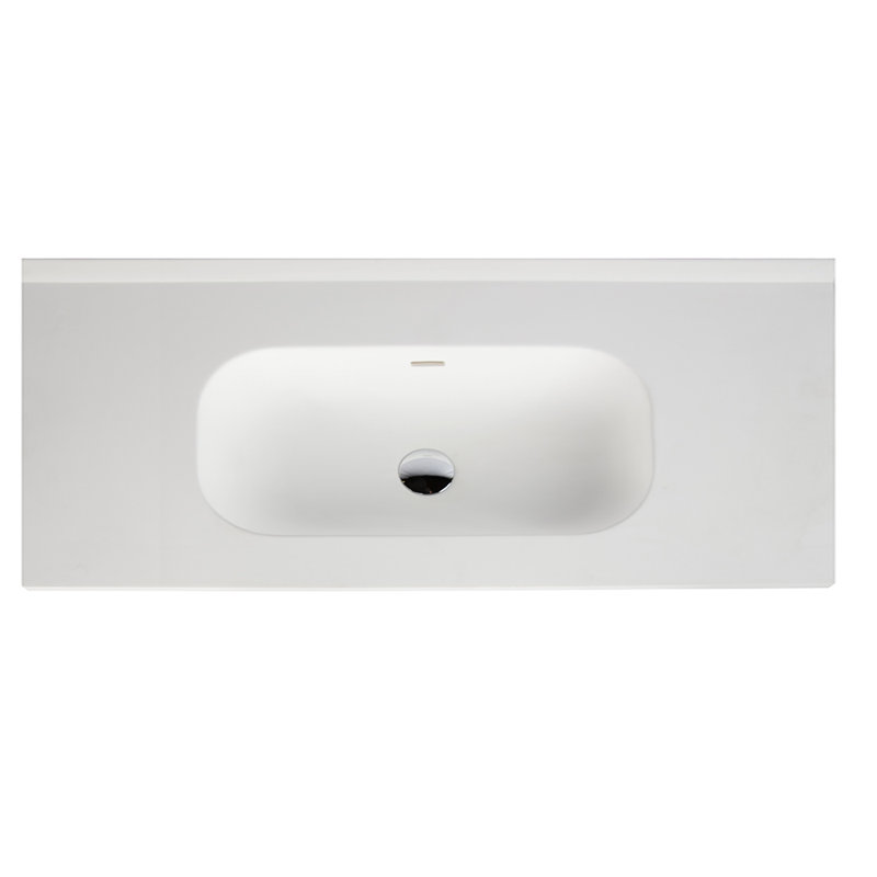 Aquatre 48'' L Bathroom Sink, Matte White, One Centered Hole