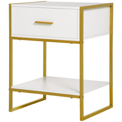 Mullica 45cm W Steel Bedside Table
