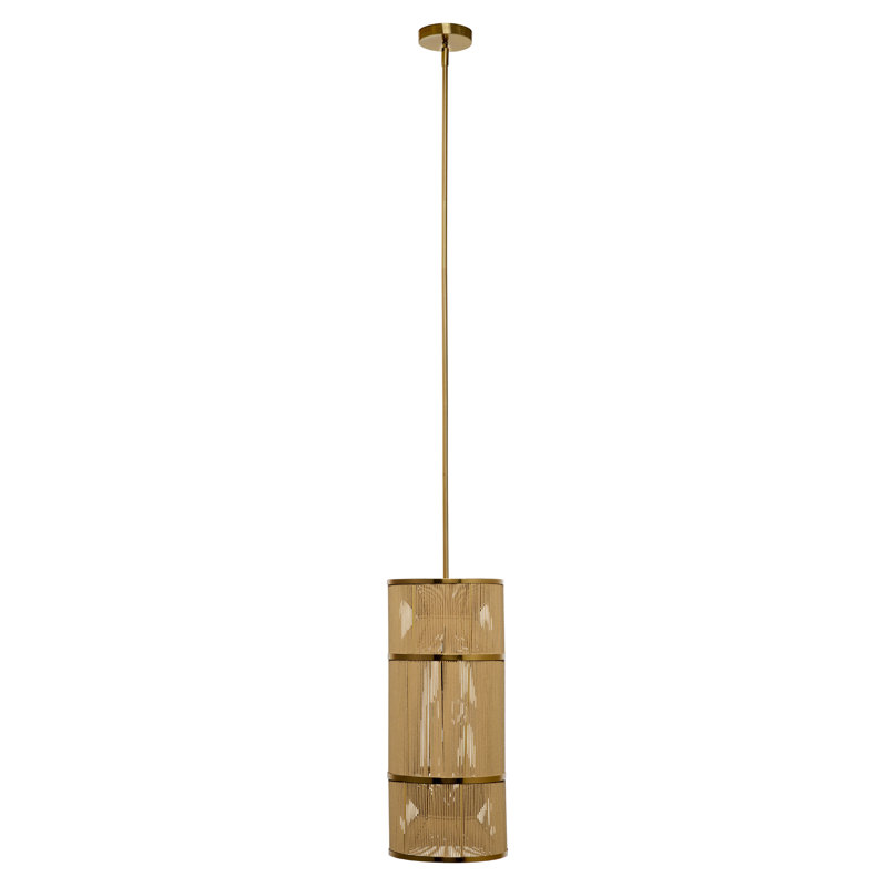 Congruent 1-Light Iron and Cotton Pendant