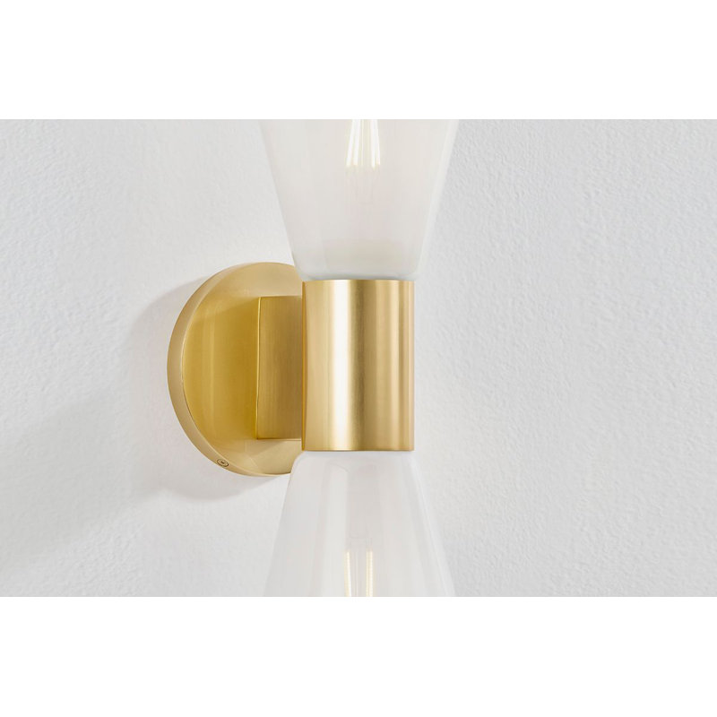 Alma 2 Light Wall Sconce, Antique Brass