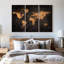 «World Map Aged World Map XXXIV», ensemble de 3 pièces sur toile par Finnian P-93061388