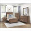 Lit simple à panneau simple contemporain - meubles de chambre à coucher rustiques en faux bois plaqué brun, lit dans une boîte-1915634065-1915634064