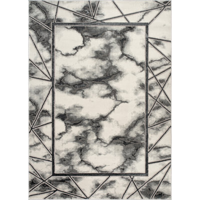 Monaco Series Abrstract Black/Gray/Ivory/Beige Area Rug