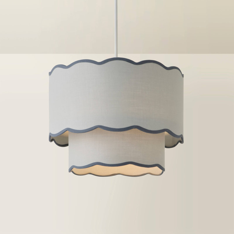25cm H Blended Fabric Drum Lamp Shade ( Slip-On ), Grey