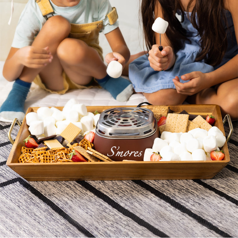 Indoor Electric Stainless Steel S'mores Maker with Brown Tray