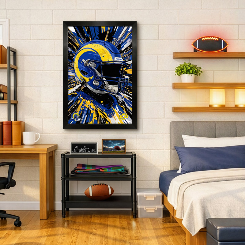 Casque Hyper des Rams de Los Angeles (NFL), impression encadrée 27" x 39"., NFL Los Angeles Rams