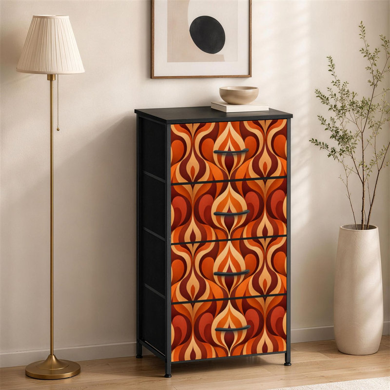 Commode à 4 tiroirs pour chambre à coucher rétro rétro rétro Mid-Century