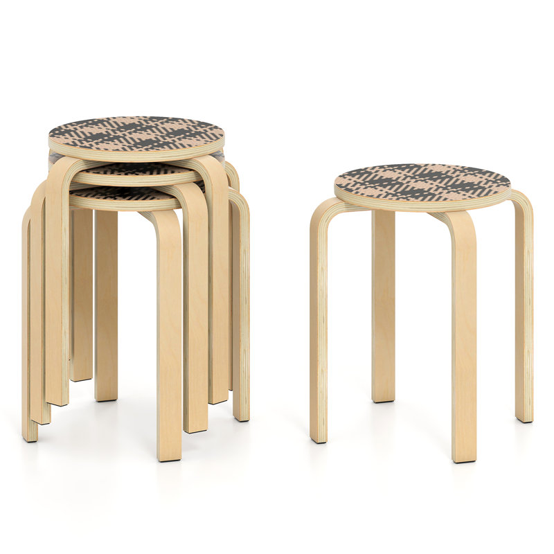 Ensemble de 4 tabourets empilables 18 po, Platine