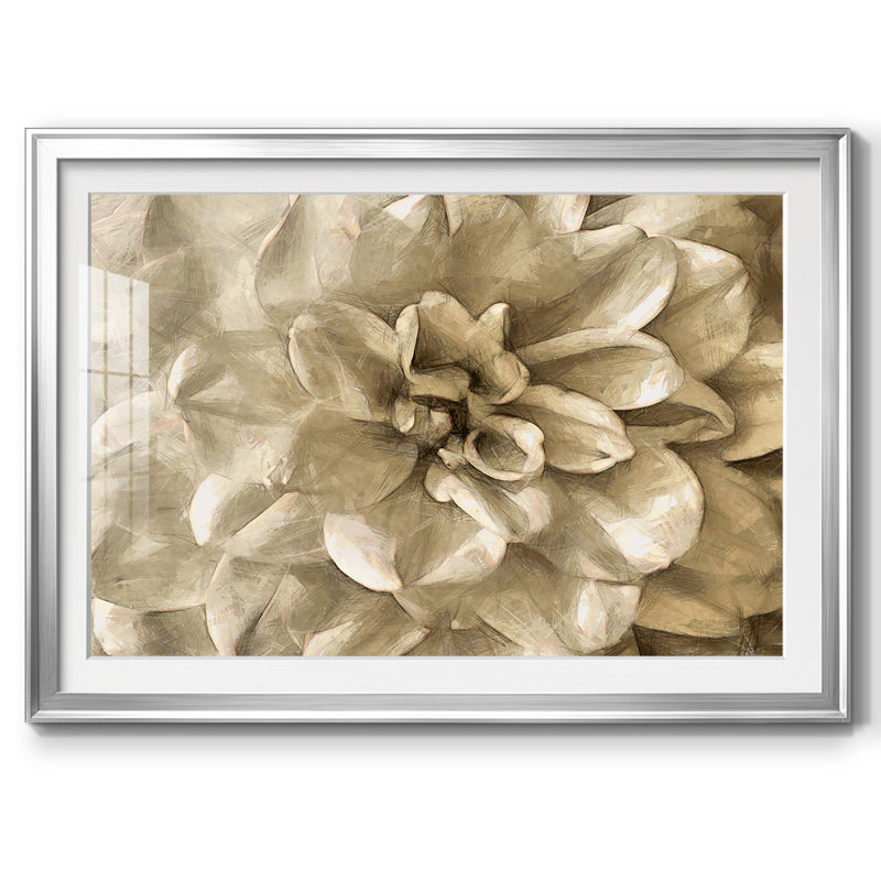 Neutral Wall Flower III, reproduction encadrée sur papier, H 19 po x l 27 po x P 1,5 po, Argent